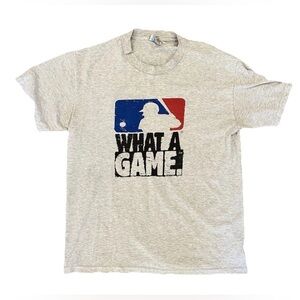 Vintage MLB Baseball T-Shirt Shirt What A Game Tee Mens Adult‎ Medium 90s Y2K